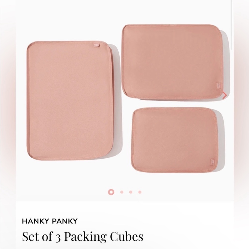 Brand New Hanky Panky Packing cubes Set of 3 mauve pink